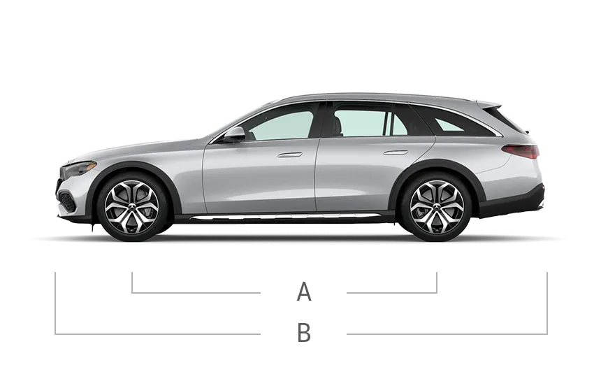 model front and back view diensions