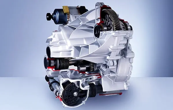 An image of a Mercedes-Benz engine against a gray backdrop is shown.